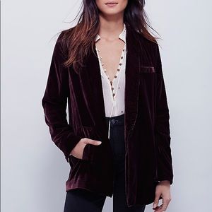Free People Yesterday Muse Velvet Blazer